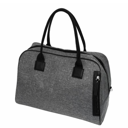Road Bag VD44-05311, gray, waterproof fabric with genuine leather inserts, 44x