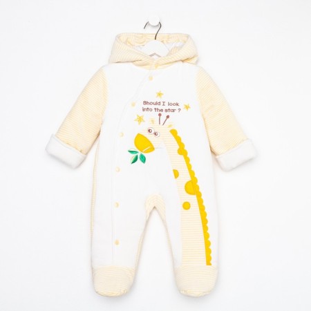 The jumpsuit is insulated, yellow color, height 74
