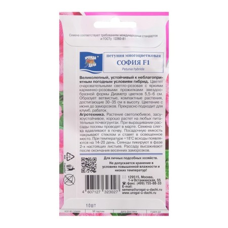Petunia flowers are a lot of "Sofia F1", 0.01g. in amp.-1
