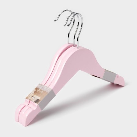 Shoulders - LadoM hangers, 3 pcs, children, 27 × 18 cm, pink color-5