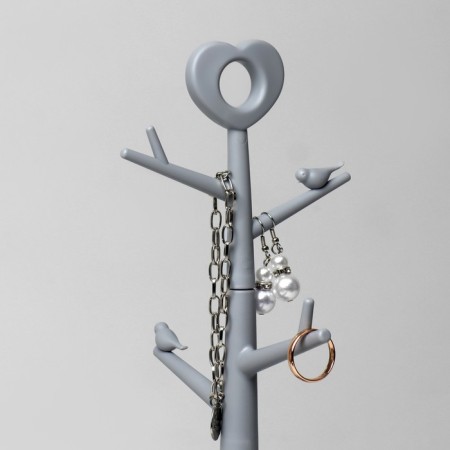 Standing for jewelry "Wood with heart", 18.3 × 36 cm, gray color-1