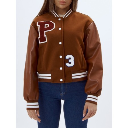 Brown Bomber leather bomber, size 48-6