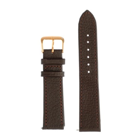 Solomon watch strap, 20 mm, genuine leather, L-20 cm, brown with embossing-1