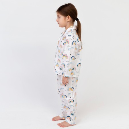 Pajama nursery (shirt, trousers) KAFTAN "Rainbow" p. 98-104, white-8