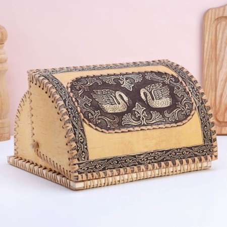 Khlebnitsy "Swan", 28 × 22 × 15 cm, birch bark