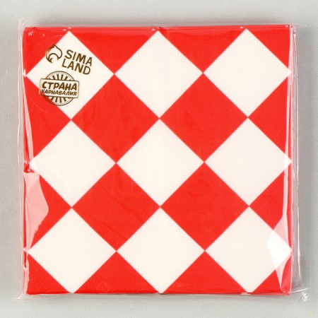 Paper Napkins "Red Rombics" 33x33 cm, set 20 pcs.-3