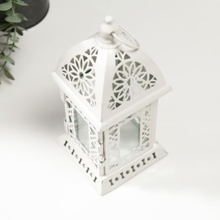 Summary metal, glass 1 candle "East. Calm" White 20.5x9.5x9.5 cm-2