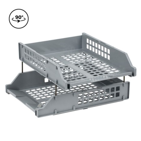 A set of horizontal paper trays 2 pieces of Strong, on metal rods, gray-3