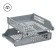 A set of horizontal paper trays 2 pieces of Strong, on metal rods, gray
