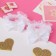 Hair elastic band "Ryushi" (set 2 pcs) bows with beads and lace, white