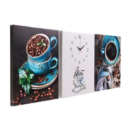 Carty clock, wall-mounted modular "here is the magic", triptych, silent, 30x40 cm-1