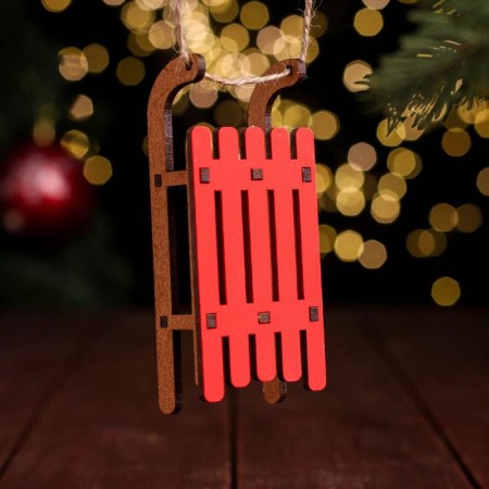Christmas tree decoration "Salad", 10x4.5x2.5 cm, MDF