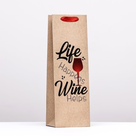 Package for the bottle "Wine Helps", 12 x 36 x 9 cm
