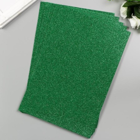 Foamiran "bright green shine" 2 mm format A4 (set of 5 sheets)-2
