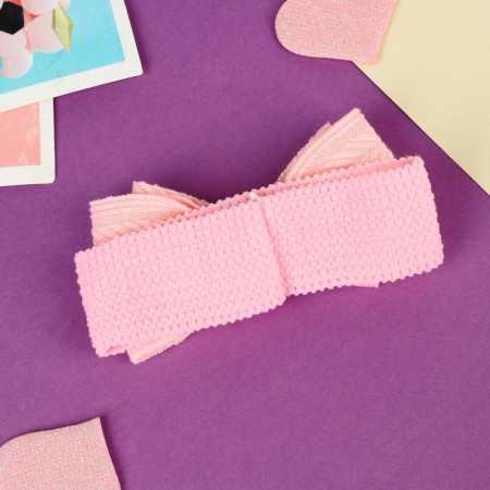 Hair bandage "chosen" bow pattern, 16x3 cm, pink-1