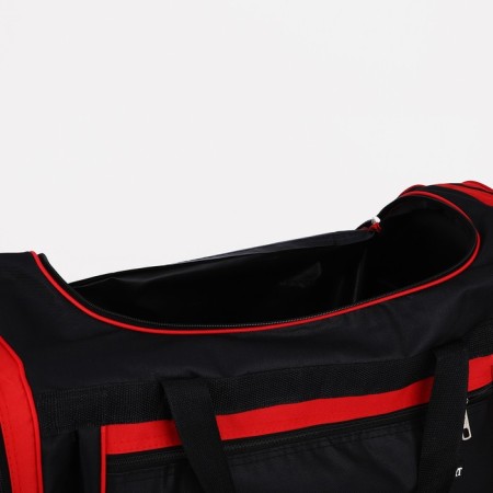 Road bag, 3 parts on lightning, external pocket, long belt, black/red color-2