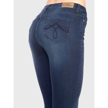 Female jeans, size 42, height 164 cm, dark blue color-2
