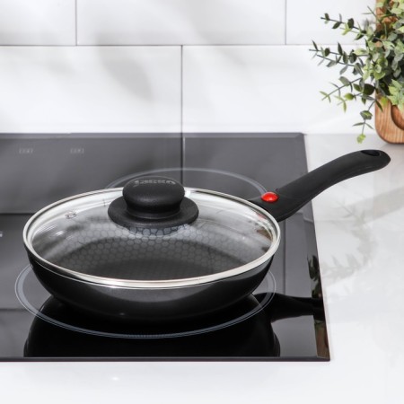 Forever pan, D = 20 cm, removable handle, glass cover, anti -stick coating, black color-5