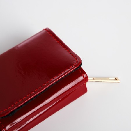 Women's wallet on the button, burgundy color-2