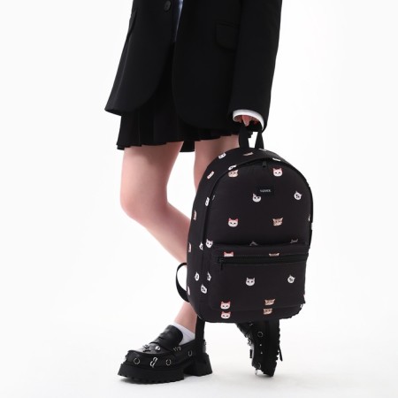 School Textile Backpack "Cats", 42x14x28 cm, black color-10