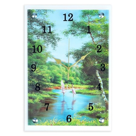 Carty clock is wall-mounted, interior "herons", silent, 25 x 35 cm