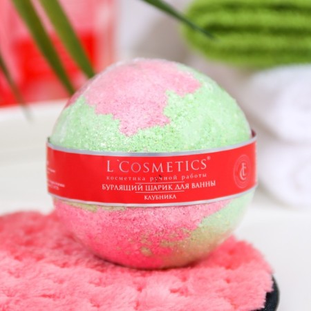 L’ Cosmetics bathtubs "strawberries" with foam, 130 g-4