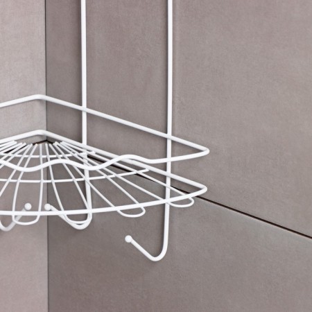 Bathroom shelf is an angular 3-tier “wave”, 24 × 24 × 64 cm, white color-5