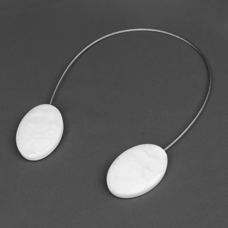 Picked up for curtains "Marble Stone", 5 × 3.5 cm, 21 cm, white color-1