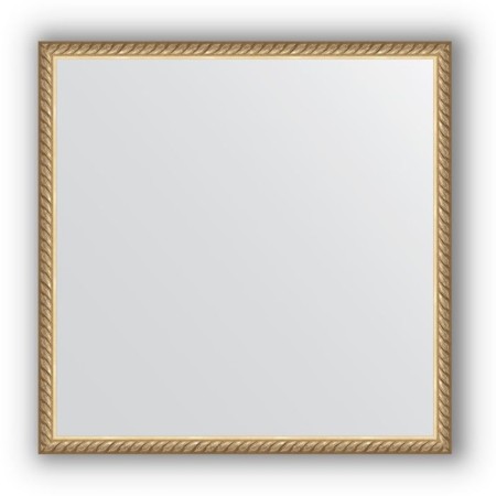 Mirror in the baguette frame - twisted brass 26 mm, 58 x 58 cm, evoForm