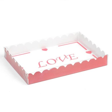 Box for cookies with PVC "with love", 22 x 15 x 3 cm