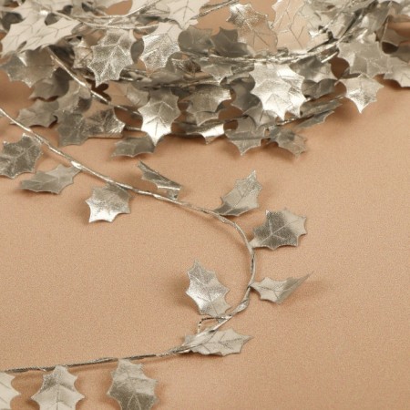 Leaves on a metal wire, 21 × 18 mm, 5 m, silver color-2
