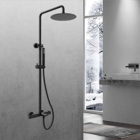 The shower system Vincea Vogue VSFS-1V1TMB, thermostat, tropical shower, shower, black 100139-1