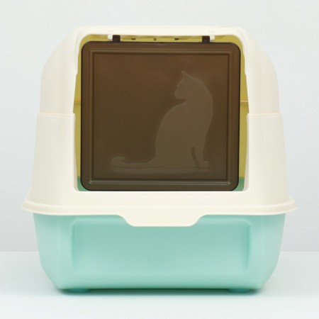 The toilet is closed with a folding top of 36 x 51 x 34 cm, blue-5
