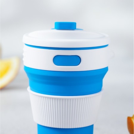A folding cup with a lid "with you", 8.5 × 14 cm, 350 ml, color mix-4