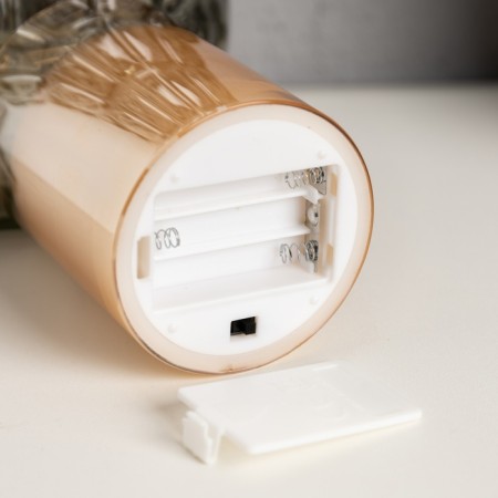 LED candle golden, 7.5 × 10 × 7.5 cm, wax, plastic, batteries AAAX3 (not in the kit), glow warm white-2