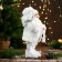 Santa Claus "in a white fur coat, with a flashlight and gifts" 30 cm