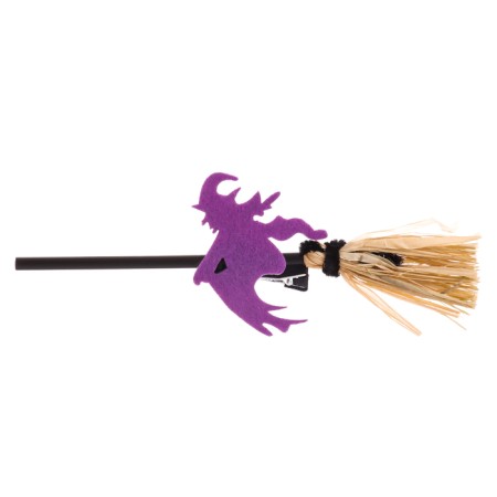 Hair clamp "Witch on a broomstick", Mix color-5