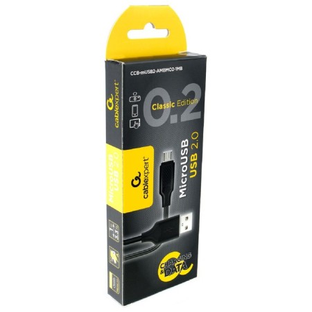 Cable Cablexpert CCB-MUSB2-ambMo2-1MB, microUSB-USB, 2.4 A, 1 m, fast charging, black-1