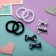 Hair set "Karapunka" (4 elastic bands, 4 clamps) polka dots flowers, 2 cm, black and white