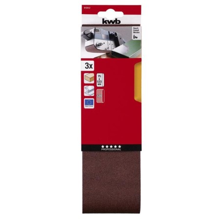 Grinding tape KWB, 75x533 mm, K1200, aluminum oxide, 3 pcs-1