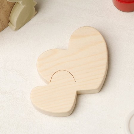 The workpiece for creativity "Two hearts", 8.8 x 6.2 x 1.2 cm, pine-1