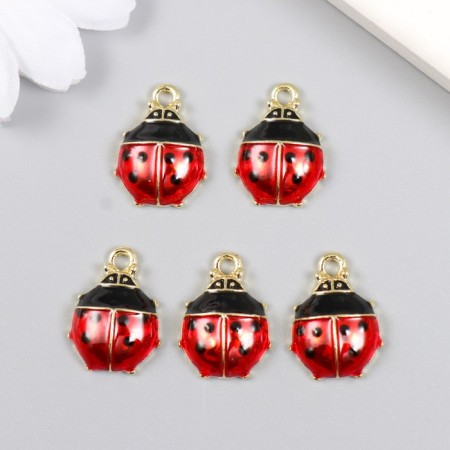 Decor for creativity metal, enamel "God's ladybug" 1.3x1.9 cm-2