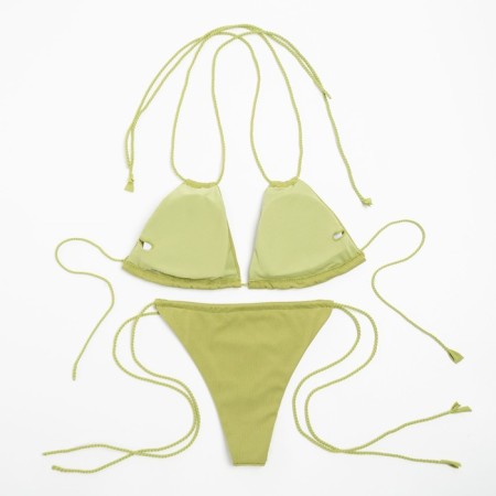Separate Minaku swimsuit with ties is green color, size 48-8