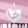 Candle in the cake "Air Ball. Heart", 5.5 cm. Silver