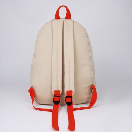 School textile school with pocket, beige color, 45x30x15 cm-8