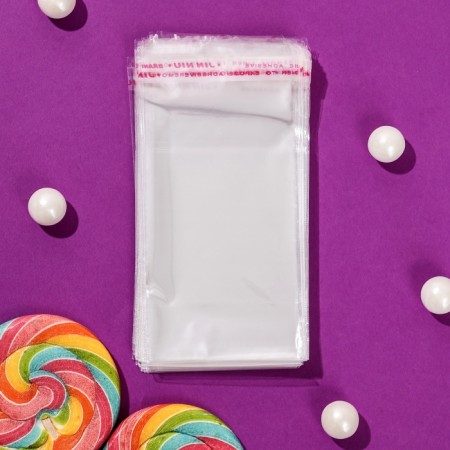 BOPP package with adhesive valve, transparent 6 x 8/4 cm, 25 μm-6