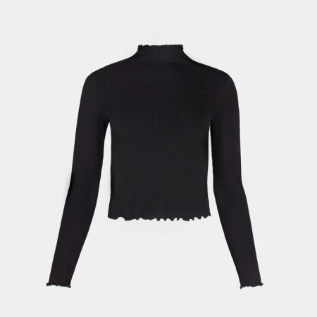 Women's turtleneck Minaku: Basic Line, black color, size 42-4