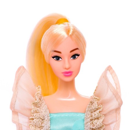 Model doll articular “Tender Dreams”, in a beige-turquoise dress-4