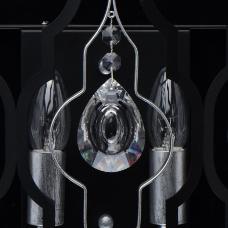 Bra "Algero", 2x40W E14, black color, silver-3