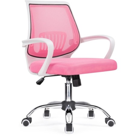 Children's armchair Ergoplus metal/fabric, chrome/pink 61x55x84 cm